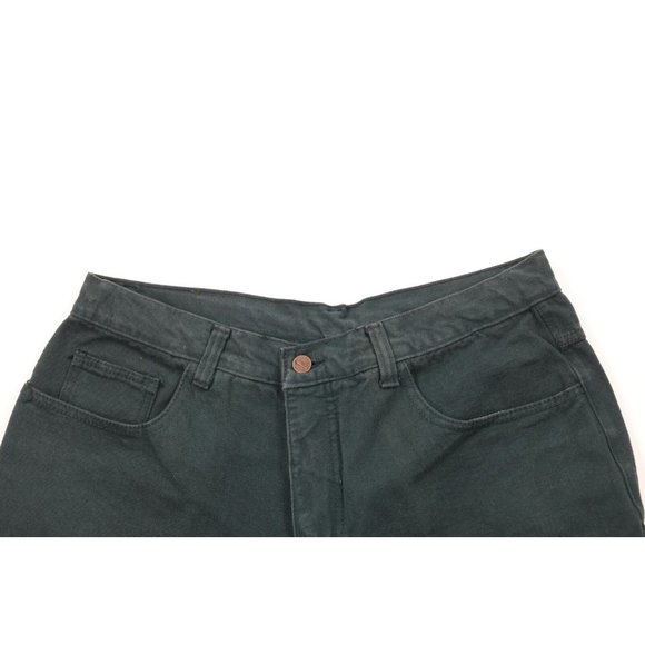 Vintage 90s Nike Mens 34 Faded Spell Out Baggy Denim Jean Shorts Green Jorts USA - Picture 2 of 11